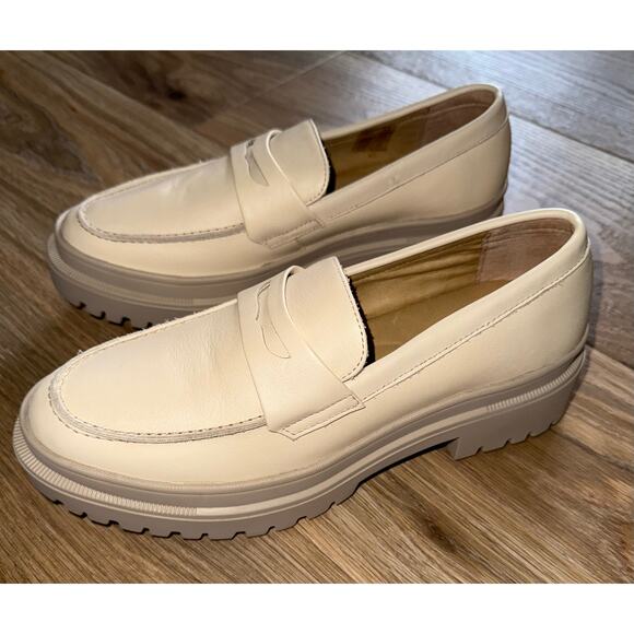 Portland Patina Leather Chunky Loafers - Bone - size 10.5 - S12 - Picture 2 of 12